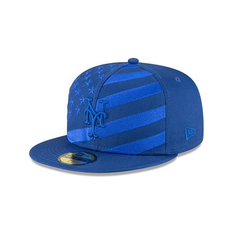 MLB New York Mets Wave 59Fifty Fitted (EVD8019) - Blue New Era Caps